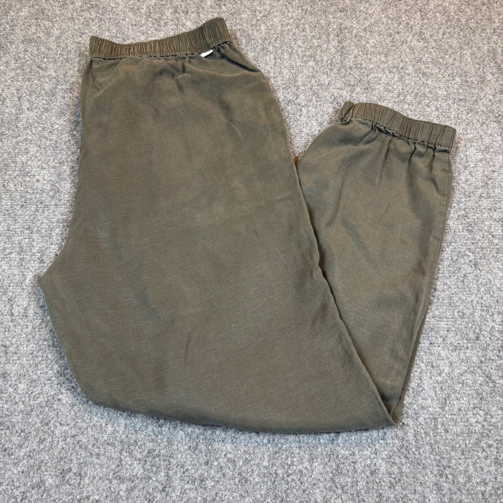 Vuori Villa Jogger Army Green Lyocell Linen Blend Pants VW4147 Womens Medium